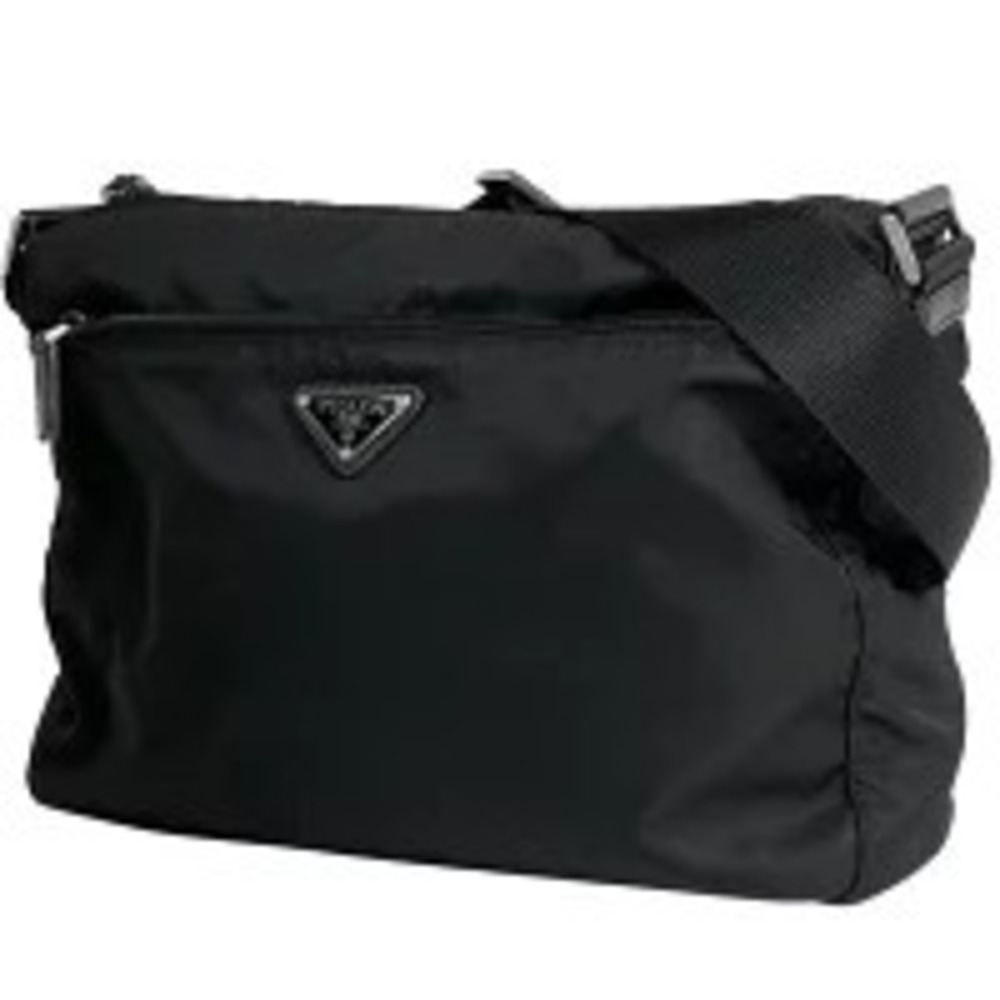 Prada Plate Shoulder Bag Crossbody Nero Black